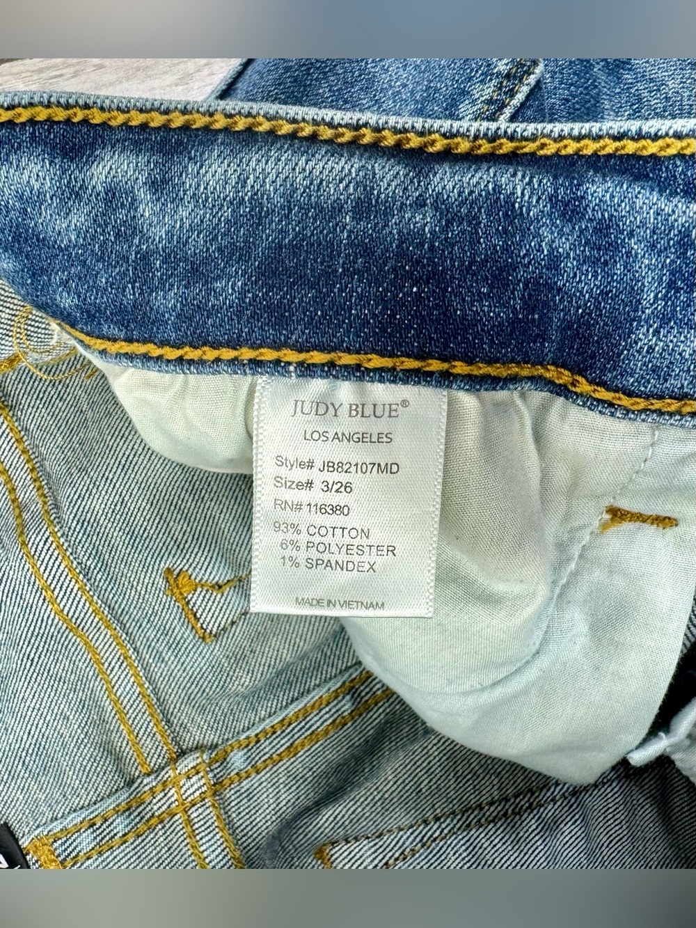 Judy Blue Jeans Womens 3/26 Blue Mid Rise Straight Fit - Picture 5 of 12
